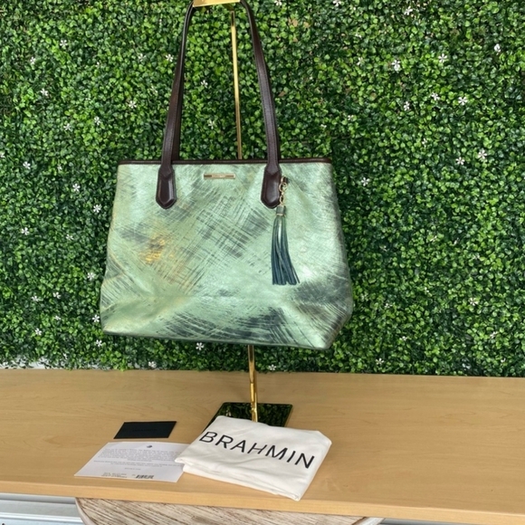 Brahmin Duxbury Satchel - Hunter Mayara Metallic Tote - Picture 9 of 17